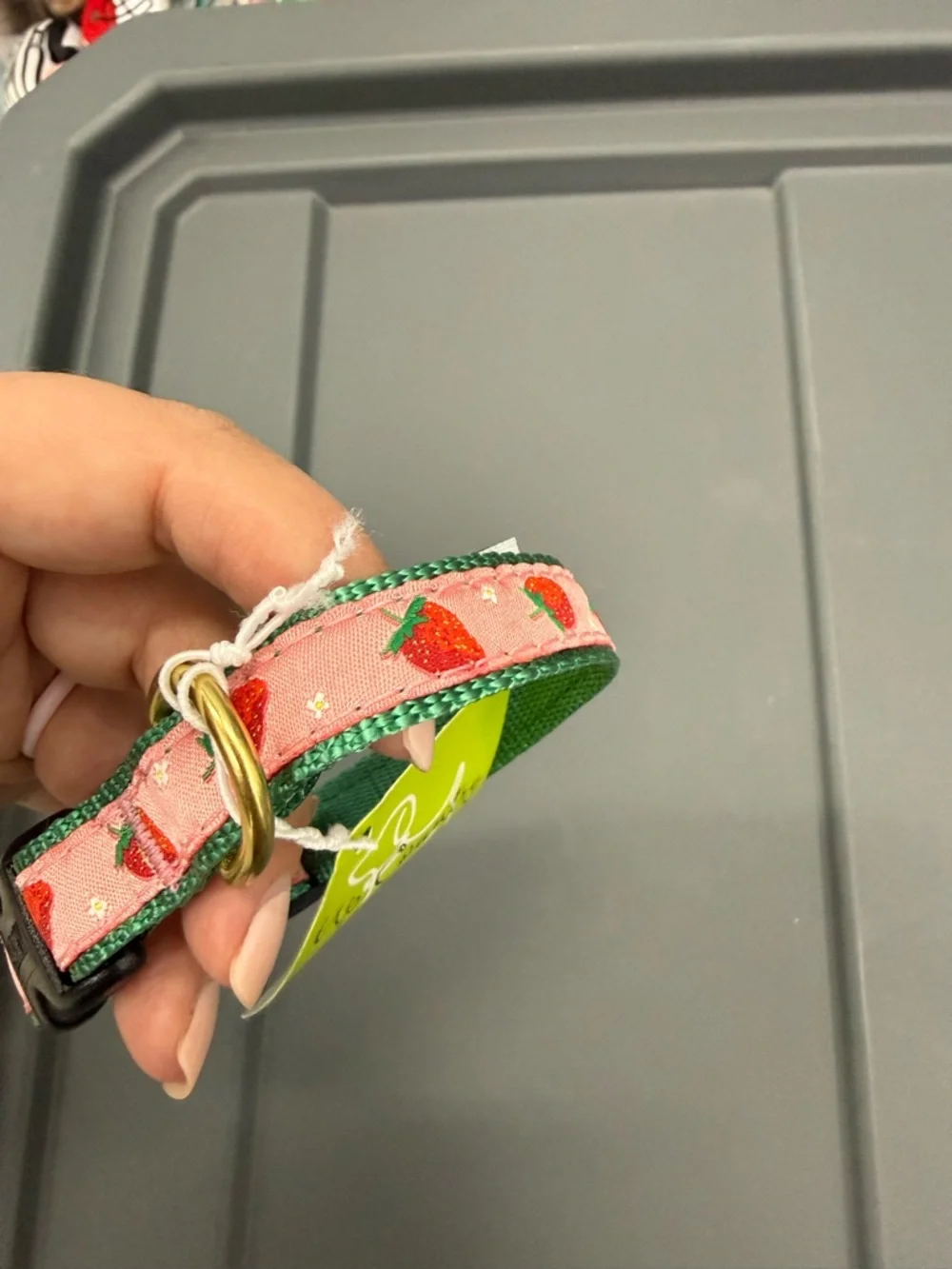 Up Country Strawberry Print Dog Collar